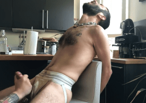 Hot gay sub forced cumming with 2 ruined orgasms and edging torture from dom. 