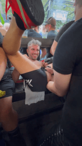 Hot hungry locked gay twink sub gay fisting at pub in the middle of a crowd.